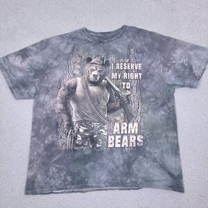 3DTees I Reserve My Right To Arm Bears T-Shirt Mens XXL Tie Dye Hunting Outdoors